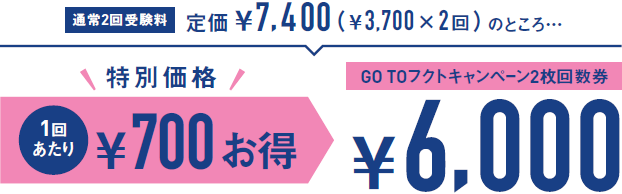 GO TOフクトキャンペーン2枚回数券 6,000円